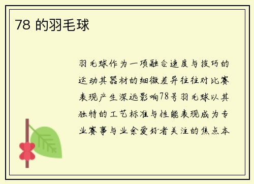78 的羽毛球